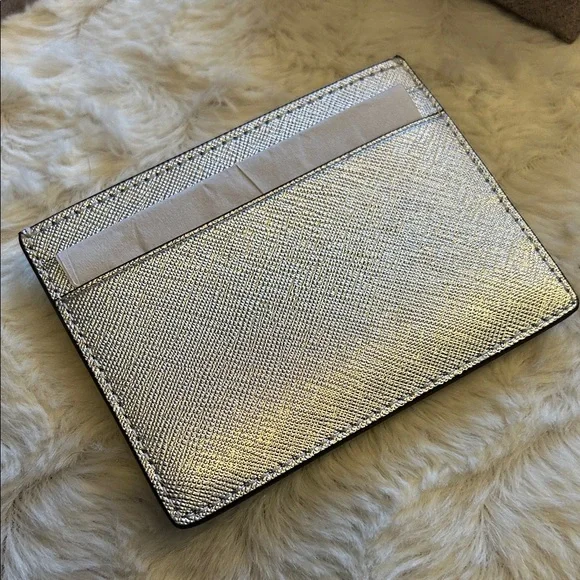 Kate Spade Metallic Kenzie Glitter  Lunar Light cardholder wallet - Picture 4 of 10